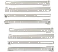 AERZETIX - C41025-2 Ensembles de Coulisses/Glissières à Galets 25 cm pour 2 Tiroirs - Charge Maximale 25 kg - Rail de Guidage en Acier Blanc - Armoire Placard Commode Meuble Assemblage