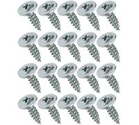 AERZETIX - C44680 - Lot de 20 Vis à tôle autotaraudeuses Ø4.2x16mm à tête large bombée - à empreinte PH/cruciforme - ossature bardage métallique chéneaux - en acier zingué - couleur argent