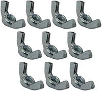 AERZETIX C45454 Écrous Papillons à Oreilles M4, Lot de 10 | Acier Zingué, Filetage Métrique Femelle, Couleur Argent, Bricolage