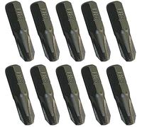 AERZETIX - C45865 - Lot de 10 Embouts de Vissage PH3x25mm 1/4'' pour Tournevis - à Empreinte Phillips Cruciforme PH3 - pour Vis Cruciforme PH3 - Quincaillerie/Accessoire/Outillage à Main - en Acier S2