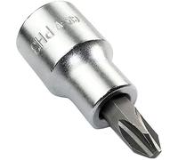 Aerzetix - C45960 - Douille Tournevis 1/2 pour vis Cruciforme Phillips - Monobloc PH3x55mm - Embout pour liquet Manuelle/Pneumatique - en Acier CR-V - Couleur Argent
