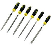 AERZETIX - C45964 - Lot de 6 Limes Diamantées Triangulaire/Plate/Ronde/Demi-Ronde/Carrée - Longueur 150mm - Façonner Métal/Bois/Plastique - Poignée Bi-Matière - Précision/Modelisme/Aiguille/Aiguiser