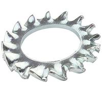 AERZETIX C46992 Rondelles frein éventail M10, Lot de 50 | Dents denture extérieur, Acier zingué, DIN6798, Pour boulon/vis M10, Assemblage écrou serrage étanchéité fixation