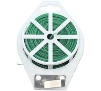 AERZETIX - C47763 - Fil métallique de jardin 20m - Rouleau/bobine de fil de fer avec protecteur plastique - cravate avec cutter - lien de fixation armé - bande d'attache