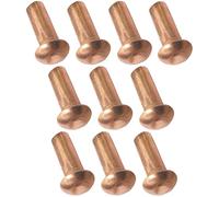 AERZETIX - C48027 - Lot de 10 Rivets en cuivre Ø3x8mm à tête demi-ronde - rivet à tête bombée - rivet plein/rivet à frapper - DIN 660