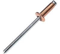 AERZETIX - C48065 - Lot de 20 Rivets aveugles standard Ø4x12mm cuivre/acier - DIN 7337 - rivet pop - rivet à rupture de tige - à tête plate