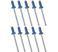 AERZETIX - C48072 - Lot de 10 Rivets aveugles standard Ø4x10mm - couleur bleu gentiane RAL 5010 - DIN 7337 - rivet pop à rupture de tige - en acier/aluminium