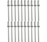 AERZETIX - C48284 - Lot de 20 Rivets Aveugles Standard Ø3.2x10mm à Tête Plate en Acier Inox A2 - DIN 7337 A - Rivet Pop à Rupture de Tige