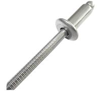 AERZETIX - C48306 - Lot de 10 Rivets Aveugles Standard Ø6x14mm à Tête Plate en Acier Inox A2 - DIN 7337 A - Rivet Pop à Rupture de Tige