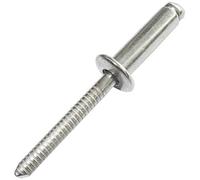 AERZETIX - C48308 - Lot de 10 Rivets Aveugles Standard Ø6x20mm à Tête Plate en Acier Inox A2 - DIN 7337 A - Rivet Pop à Rupture de Tige