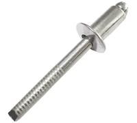 AERZETIX - C48310 - Lot de 10 Rivets Aveugles Standard Ø6.4x12mm à Tête Plate en Acier Inox A2 - DIN 7337 A - Rivet Pop à Rupture de Tige
