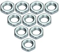 AERZETIX C49452 Écrous bas M8 hexagonaux, Lot de 10 | 6 pans, Contre écrous, Filetage métrique, Acier zingué