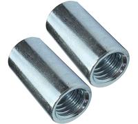 AERZETIX - C49632 - Lot de 2 écrous manchons de jonction M10x25x13mm filetés - manchon de raccordement rond cylindrique prolongateur - en acier zingué