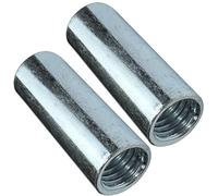 AERZETIX - C49636 - Lot de 2 écrous manchons de jonction M12x40x15mm filetés - manchon de raccordement rond cylindrique prolongateur - en acier zingué