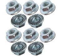 AERZETIX - C49637 - Lot de 10 écrous hexagonaux à collerette/embase crantée M3 Ø extérieur 8mm - en acier au carbone - écrou de sécurité autofreiné