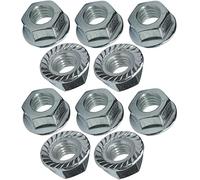 AERZETIX - C49644 - Lot de 10 écrous hexagonaux à collerette/embase crantée M8 Ø extérieur 17mm - en acier au carbone écrou de sécurité autofreiné