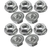 AERZETIX - C49658 - Lot de 10 écrous hexagonaux à collerette crantée M5 - Ø extérieur 11mm - en acier inoxydable A2