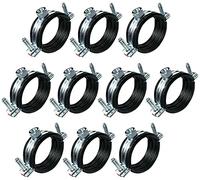 AERZETIX - C49878 - Lot de 10 Colliers Isophoniques - Support Fixation avec Joint - pour Tuyau Ø 1 1/2'' 48-51mm - DIN EN 10111 - en Acier Zingué - à Visser М8