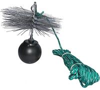 AERZETIX - C49985 - Kit de ramonage - Outils de nettoyage pour déboucher les cheminées conduits - Brosse en métal Ø200mm - Corde Ø5mm longueur 10m - Boulet 1.8kg - Mousqueton