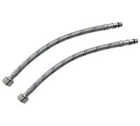 AERZETIX - C51100 - Lot de 2 flexibles d'alimentation pour mitigeur femelle 1/2''- mâle M10 - longueur 300mm - flexible de raccordement/salle de bain/cuisine - flexible de robinetterie sanitaire