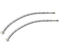 AERZETIX - C51106 - Lot de 2 flexibles/raccords femelle 1/2''- mâle M10 rallongé 5cm - longueur 400mm - flexible de raccordement pour mitigeur - flexible d'alimentation sanitaire