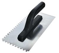 AERZETIX - C54541 - Platoir à colle rectangulaire - à dents 6x6mm - lisseuse crantée pour carrelage - Spatule dentée - 270x125mm - lame en acier