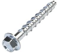 AERZETIX - C57350 - Lot de 10 Vis pour béton à tête hexagonale à embase/collerette Ø6.6x45 mm - fixation directe sans cheville - pour clé à 6 pans 8 mm - en acier - pour rénovation construction