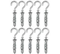 AERZETIX - C57883 - Lot de 10 - Cheville à expansion Ø8x32 mm avec crochet gond piton vis M4 - pour plaques de plâtre corps creux cloison sèche - en acier - finition zingué Cr3+
