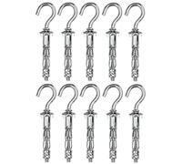 AERZETIX - C57884 - Lot de 10 - Cheville à expansion Ø8x38 mm avec crochet gond piton vis M4 - pour plaques de plâtre corps creux cloison sèche - en acier - finition zingué Cr3+