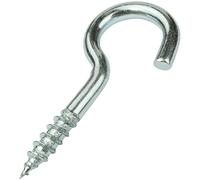 AERZETIX - C57973 - Lot de 25 crochets pitons coudés à visser Ø4x20 mm en forme C - crochet ouvert à vis autotaraudeuse - en acier zingué - couleur argent