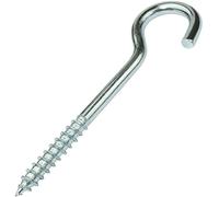 AERZETIX - C57975 - Lot de 25 crochets pitons coudés à visser Ø4x40 mm en forme C - crochet ouvert à vis autotaraudeuse - en acier zingué - couleur argent
