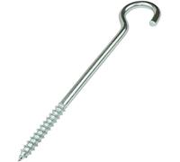 AERZETIX - C57985 - Lot de 25 crochets pitons coudés à visser Ø5x80 mm en forme C - crochet ouvert à vis autotaraudeuse - en acier zingué - couleur argent