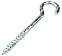 AERZETIX - C57989 - Lot de 10 crochets pitons coudés à visser Ø6x60 mm en forme C - crochet ouvert à vis autotaraudeuse - en acier zingué - couleur argent