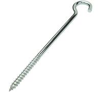 AERZETIX - C57998 - Lot de 5 crochets pitons coudés à visser Ø8x140 mm en forme C - crochet ouvert à vis autotaraudeuse - en acier zingué - couleur argent