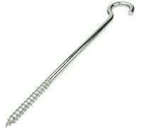 AERZETIX - C57999 - Lot de 5 crochets pitons coudés à visser Ø8x150 mm en forme C - crochet ouvert à vis autotaraudeuse - en acier zingué - couleur argent