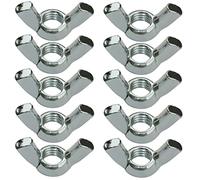 AERZETIX - C58239 - Lot de 10 Écrous papillons/à oreilles M10 - écrous à ailettes - métrique femelle - en acier zingué - couleur argent