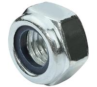 AERZETIX - C58262 - Lot de 10 Écrous hexagonaux de blocage M12 - écrous autofreinés à bague nylon - filetage métrique - en acier zingué - couleur argent