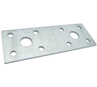 AERZETIX - C58352 - Lot de 5 Plaques d'assemblage perforées 35x100x2.5 mm - 2 trous x Ø11 mm et 8 trous x Ø5 mm - en acier zingué Z275 - couleur argent