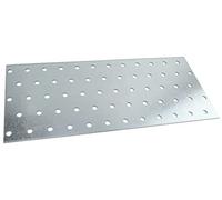 AERZETIX - C58429 - Lot de 4 Plaques d'assemblage perforées 100x240x2 mm 60 trous - en acier zingué Z275 - fixation en métal bois - couleur argent