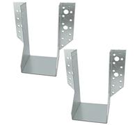 AERZETIX - C58634 - Lot de 2 Sabots de charpente à ailes extérieures 80x150x75x2 mm - sabot de solive à 4+34 trous - en acier zingué Z275