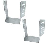 AERZETIX - C58638 - Lot de 2 Sabots de charpente à ailes extérieures 120x160x75x2 mm - sabot de solive à 46 trous - en acier zingué Z275