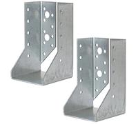 AERZETIX - C58655 - Lot de 2 Sabots de charpente à ailes intérieures 70x125x75x2 mm - sabot de solive à 32 trous - en acier zingué Z275