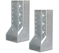 AERZETIX - C58657 - Lot de 2 Sabots de charpente à ailes intérieures 76x182x75x2 mm - sabot de solive à 46 trous - en acier zingué Z275