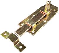 AERZETIX C58770 Targette à pêne plat avec gâche 120 x 45 mm | Verrou de porte, Clé loquet de sécurité, Antivol mécanisme de protection, En acier zingué