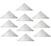 AERZETIX - C58836 - Lot de 10 Pattes de montage plates triangulaires 140x100x100x1 mm - plaque de fixation perforée - équerre bois charpente assemblage - en acier - couleur argent