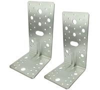 AERZETIX - C58850 - Lot de 2 Équerre d'assemblage renforcée perforée 178x105x90x3 mm - équerre de fixation à 54 trous - pour charpente ossature bois - en acier Z275