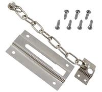 AERZETIX - C59628 - Chaîne de sécurité 90 mm - verrou entrebâilleur à chaînette pour porte - couleur argent - targette antivol mécanisme de protection serrure - en acier