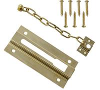AERZETIX - C59631 - Chaîne de sécurité 90 mm - verrou entrebâilleur à chaînette pour porte - couleur laiton - targette antivol mécanisme de protection serrure - en acier