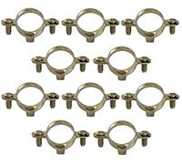 AERZETIX - C60429 - Lot de 10 colliers supports simples de fixation Ø22-1/2'' - fixation murale de tuyau cuivre serrage patte à vis plomberie chauffage sanitaire - en acier