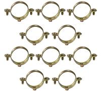AERZETIX - C60434 - Lot de 10 colliers supports simples de fixation Ø35 - fixation murale de tuyau cuivre serrage patte à vis plomberie chauffage sanitaire - en acier